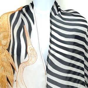 GOTTEX Black, Yellow and White Egret Scarf